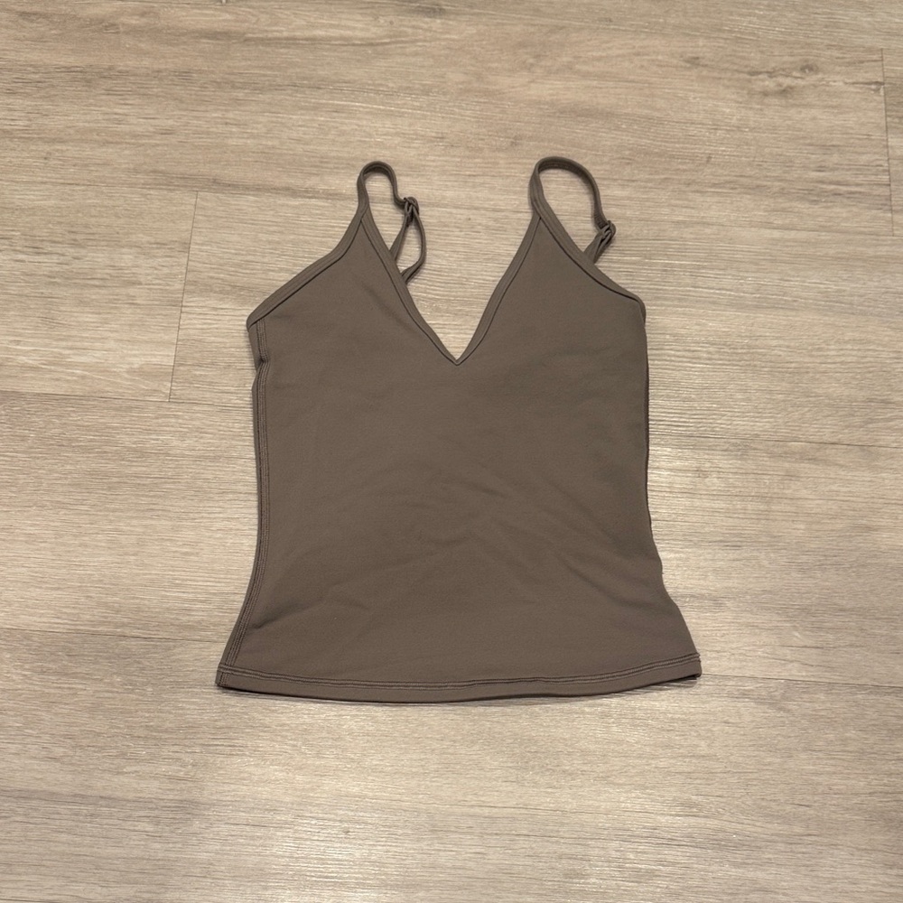 Aritzia Women's V-Neck Tank Top in Taupe